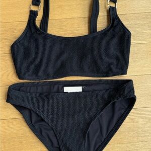 MICHAEL Michael Kors Black Ribbed Bikini Swimwear
